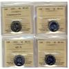 Image 1 : 1944, 1951 Comm, 1952 & 1953 NSF FL 5¢ ICCS MS65.  Lot of 4 coins.