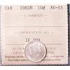 Image 1 : 1882H 10¢ ICCS AU55.  Well struck and blast white example.