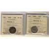 Image 1 : 1885 10¢ Obv 5 VF20 & 1896 Obv 6 VF30.  Lot of 2 ICCS graded coins.