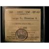 Image 1 : 1892 10¢ Large 9 Obv 6 ICCS EF40.