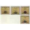 Image 1 : 1899 Sml 9, 1919, 1939 & 1959 10¢.  Lot of 4 ICCS graded coins.