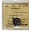 Image 1 : 1902 10¢ ICCS AU58. Lots of lustre.