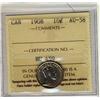 Image 1 : 1908 10¢ ICCS AU58.  Tough example with little toning and lots of lustre.