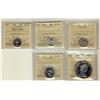 Image 1 : 1937 10¢ MS60, 1940 10¢ AU58, 1954 10¢ PL65 HC, 1949 25¢ MS63 and 1967 $1 PL65.  Lot of 5 coins all 