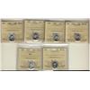 Image 1 : 1945, 1946, 1949, 1951, 1953 NSF & 1955 10¢ ICCS MS65.  Lot of 6 coins all blast white.