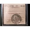 Image 1 : 1874H 25¢ ICCS MS60.  Sharp strike with shades of tone.