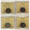 Image 1 : 1875H , 1880H Nar/Wd, 1889, 1901 25¢ ICCS AG-3.  Lot of 4 coins including 2 key dates.