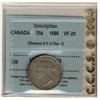 Image 1 : 1886 25¢ Obv 5; 6 ov 3 CCCS VF20.