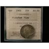 Image 1 : 1900 25¢ ICCS AU55.  Designated with Planchet Flaw.