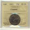 Image 1 : 1915 25¢ ICCS VF20. With cleaned designation.