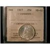 Image 1 : 1917 25¢ ICCS MS62.  Full white example.