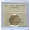 Image 1 : 1930 25¢ ICCS MS63.  Golden to brown shades.