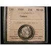 Image 1 : 1938 25¢ ICCS MS64 Cameo.  Attractive eye appeal.