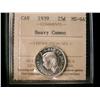 Image 1 : 1939 25¢ ICCS MS64 Heavy Cameo.  Full white issue.