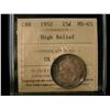 Image 1 : 1952 25¢ High Relief ICCS MS65. Another PQ example with gem toning.