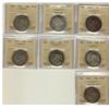 Image 1 : 1870, 1871 Clnd, 1911, 1916, 1931, 1945 & 1946 Des 50¢ ICCS VG8.  Lot of 7 coins.