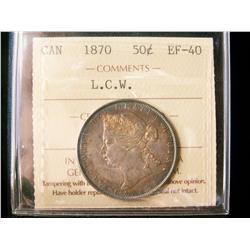 1870 50¢ LCW ICCS EF40.  Attractive and well struck example.
