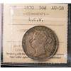 Image 1 : 1870 50¢ LCW ICCS AU58. PQ for grade, quite attractive.
