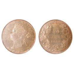 1870 50¢ LCW ICCS MS64. Mirror-like finis, brilliant and lustrous. Excellent strike with clean field