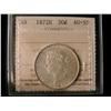 Image 1 : 1872H 50¢ ICCS AU55.  Very light toning with underlying lustre.