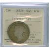 Image 1 : 1872H 50¢ A/V ICCS G4.  Nice clean example.