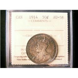 1914 50¢ ICCS AU58.  Difficult date in these grades.