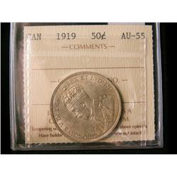 1919 50¢ ICCS AU55.  Light haze colour.