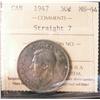Image 1 : 1947 50¢ ST7 ICCS MS64.  Medium to heavy toning. Nice.
