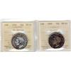 Image 1 : 1950 50¢ No Des ICCS MS64 & Design MS63.  Lot of 2 coins. Includes both 1950 varieties in MS conditi