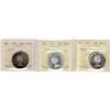 Image 1 : 1953 50¢ ICCS MS64.  Lot of 3 coins including SmDate Heavy Cameo(2) and LD SF Cameo.