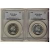 Image 1 : 1955 & 1956 50¢ PCGS PL66.  Lot of 2 coins both with light Cameo finish.