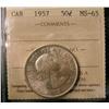 Image 1 : 1957 50¢ ICCS MS65.  Light shades.