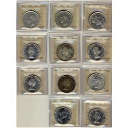 1935 $1 EF45, 1937 VF30, 1949 EF40, 1961 MS62 Cameo, 1957 & 1962 MS63, 1939, 1954, 1955, & 1958 MS60