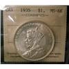 Image 1 : 1935 $1 ICCS MS66.  GEM blast white example.