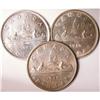 Image 1 : 1935, 1936 & 1947 $1 J.O.P.  Lot of 3 coins all with J.O.P. counterstamp  EF to EF+.