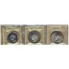 Image 1 : 1939 $1 MS62 Cameo, MS63 Heavy Cameo & MS64.  Lot of 3 coins all ICCS grade.