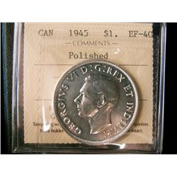 1945 $1 ICCS EF40, Polished.