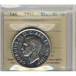 1945 $1 ICCS MS60.