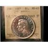 Image 1 : 1947 $1 Ptd 7 Quad ICCS MS63.  Brilliant and lustrous.