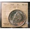 Image 1 : 1949 $1 ICCS MS65.  Blast white and lustrous.