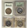 Image 1 : 1951 $1 PCGS MS62, 1952 ANACS MS62, 1952 SWL ICCS MS63 & 1952 ICCS MS63 Heavy Cameo.  Lot of 4 silve