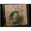 Image 1 : 1957 $1 1 WL ICCS MS64 Cameo.  Brilliant white example.