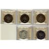 Image 1 : 1962, 1963, 1964 & 1965 LgBd Blt 5, 1965 SmBds Ptd 5  $1 ICCS MS64.  Lot of 5 coins.