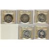 Image 1 : 1965 LgBd Blt, SmBd Blt, SmBd Ptd 5, 1966 & 1967 $1 ICCS MS64.  All with no or very light toning.