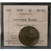 Image 1 : 1858 1¢ VG & 1910 1¢ ICCS AU55, 1918 1¢ ICCS AU50 & 1929 1¢ ICCS AU55.  Lot of 4 problem, cleaned an