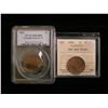 Image 1 : 1859 1¢ Nar 9 PCGS MS63RB and 1899 1¢ ICCS MS63RB. Lot of two coins.