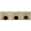 Image 1 : 1902 MS60RB, 1907 EF40 & 1908 MS60 1¢.  Lot of 3 ICCS graded coins all with problems.