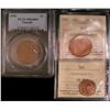 Image 1 : 1915 RD, 1917 BN & 1945 RD 1¢ MS64.  Lot of 3 coins graded ICCS Red and PCGS Brown for the 1917.