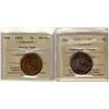 Image 1 : 1916 MS63BN & 1918 1¢ MS60 Trace Red.  Lot of 2 ICCS coins.