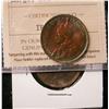 Image 1 : 1920 1¢ Large ICCS MS63RB & 1888 1¢ UNC.  Lustrous and heavily toned example.